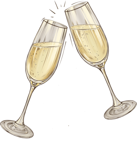 Wine Toast Illustration